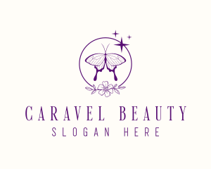 Beautiful Flower Butterfly logo design