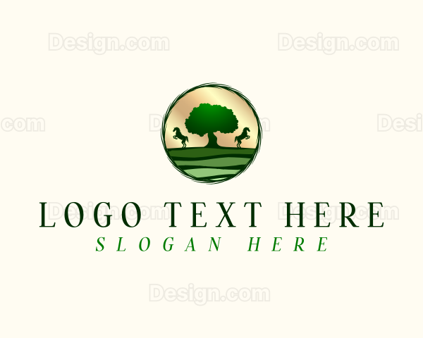 Horse Farm Tree Logo