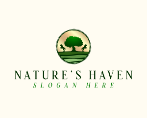 Horse Farm Tree logo design