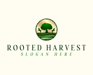 Horse Farm Tree logo design