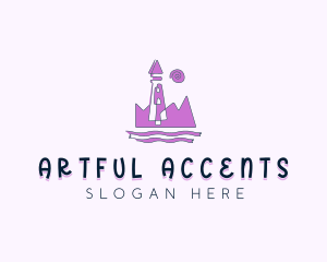 Amusement Park Castle Tower logo design