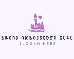 Amusement Park Castle Tower logo design