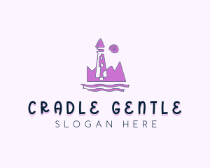 Amusement Park Castle Tower logo design