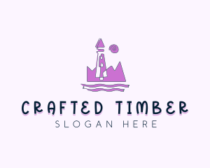 Amusement Park Castle Tower logo design