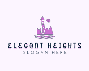 Amusement Park Castle Tower logo design