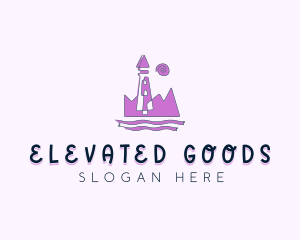 Amusement Park Castle Tower logo design