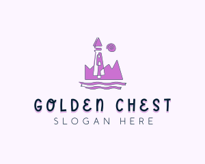 Amusement Park Castle Tower logo design