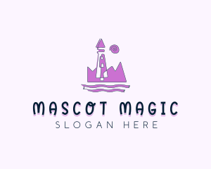 Amusement Park Castle Tower logo design