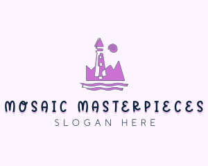 Amusement Park Castle Tower logo design