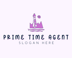 Amusement Park Castle Tower logo design