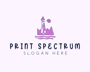 Amusement Park Castle Tower logo design