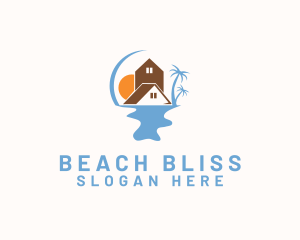 Tropical Sunset Beach House logo design