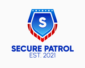 Officer Badge Patrol Letter  logo design