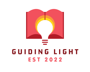 Book lightbulb Learning logo design