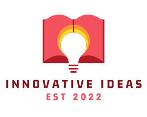 Book lightbulb Learning logo design