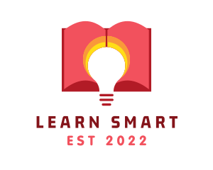 Book lightbulb Learning logo design