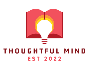 Book lightbulb Learning logo design