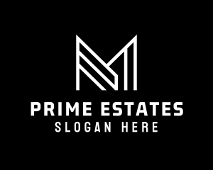 Property Monoline Letter M Business logo