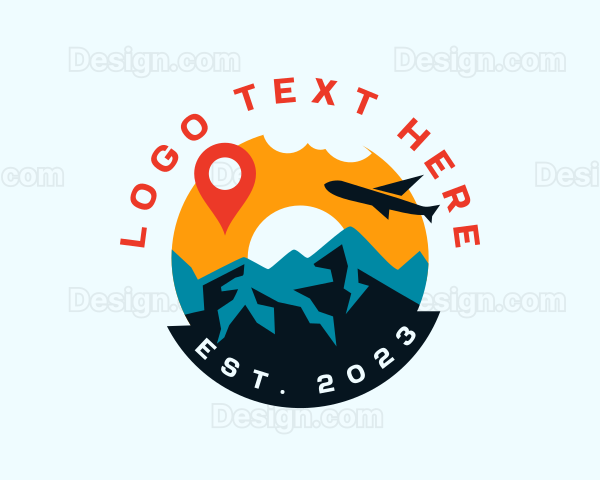 Mountain Airplane Travel Agency Logo