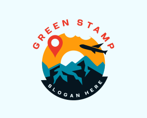 Mountain Airplane Travel Agency Logo