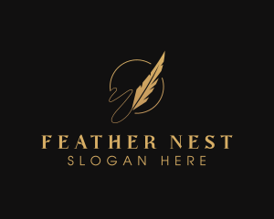 Law Feather Quill logo design