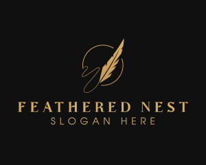 Law Feather Quill logo design