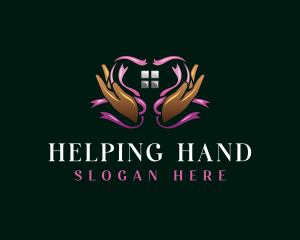 Charity Hand Ribbon logo design