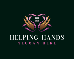 Charity Hand Ribbon logo design