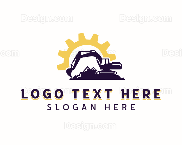 Industrial Excavator Mining Logo