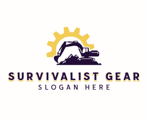 Industrial Excavator Mining logo design