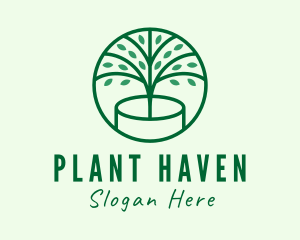 Garden Plant Pot logo design