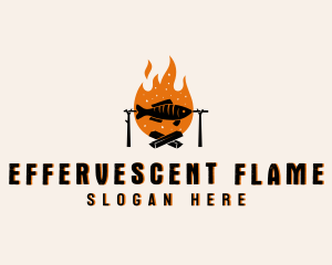 Flaming Fish Grill logo design