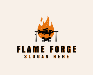 Flaming Fish Grill logo design