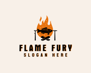 Flaming Fish Grill logo design