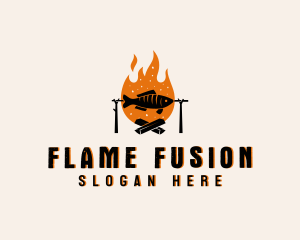 Flaming Fish Grill logo design