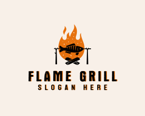 Flaming Fish Grill logo design