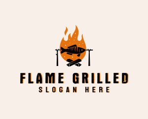 Flaming Fish Grill logo design