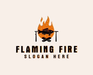 Flaming Fish Grill logo design