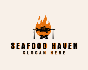 Flaming Fish Grill logo design