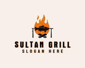 Flaming Fish Grill logo design