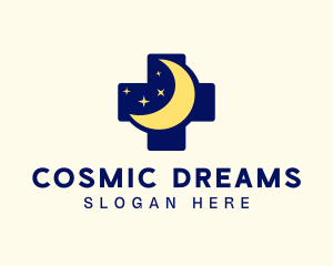 Starry Moon Cross logo design