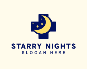 Starry Moon Cross logo design