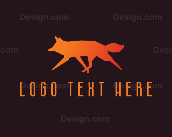 Gradient Fox Canine Logo