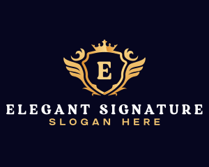 Crown Shield Elegant logo design