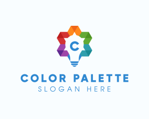 Colorful Geometric Star Bulb  logo design