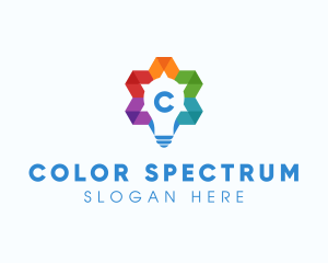 Colorful Geometric Star Bulb  logo design