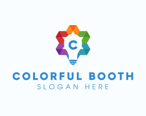 Colorful Geometric Star Bulb  logo design