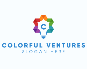 Colorful Geometric Star Bulb  logo design