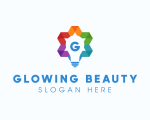 Colorful Geometric Star Bulb  logo