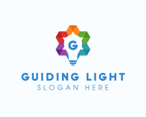 Colorful Geometric Star Bulb  logo design